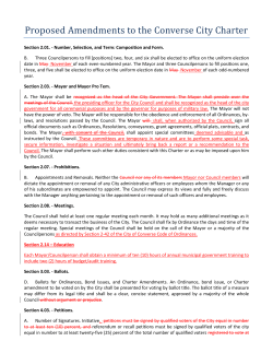 Proposed Amendments to the Converse City