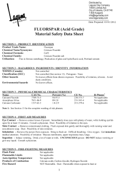 FLUORSPAR (Acid Grade) Material Safety Data Sheet