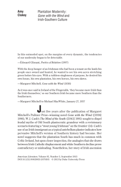 Plantation Modernity: Gone with the Wind and Irish