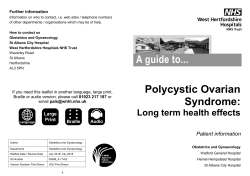 Polycystic Ovarian Syndrome - West Hertfordshire Hospitals NHS Trust