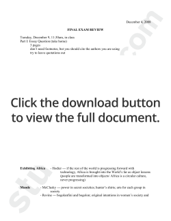 December 4, 2008 FINAL EXAM REVIEW Tuesday, December 9, 11