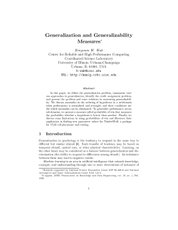 Generalization and Generalizability Measures