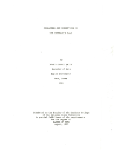 CHARACTERS AND CONVENTIONS IN THE