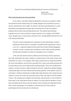 Denial of Universal Human Material Needs and Aversion
