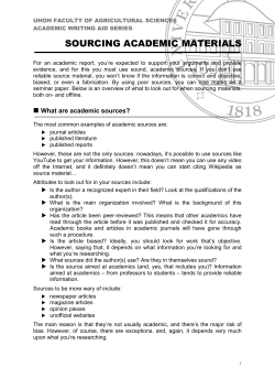SOURCING ACADEMIC MATERIALS
