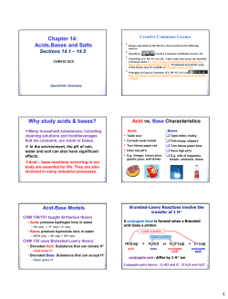 Chapter 14. Acid Base Equilibrium