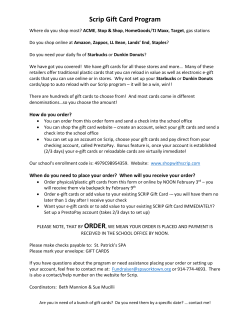 Shop With Scrip Gift Card Fundraiser