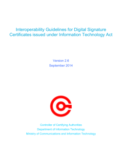 Interoperability Guidelines for Digital Signature Certificates