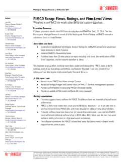 PIMCO Recap: Flows, Ratings, and Firm-Level Views