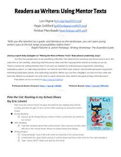 Readers as Writers: Using Mentor Texts