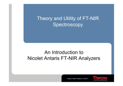 Theory and Utility of FT-NIR Spectroscopy An Introduction to Nicolet