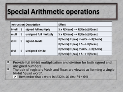 Special Arithmetic operations