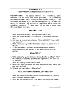 Nevada HOSA State Officer Candidate Interview