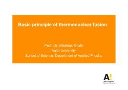 Basic principle of thermonuclear fusion - MyCourses