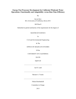 Energy Post Processor Development for California Wholesale Water