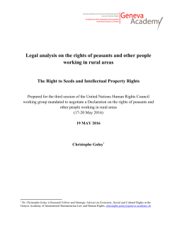 Legal analysis on the rights of peasants and