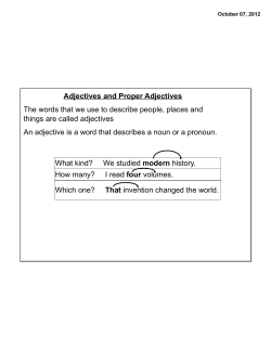 Adjectives and Proper Adjectives