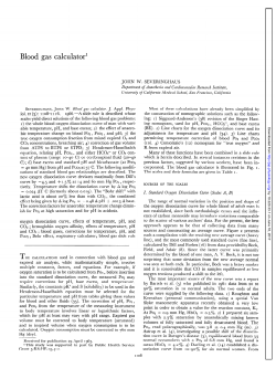 Blood gas calculator - Journal of Applied Physiology