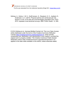 Physical activity and cardiovascular risk factors in a 40- to 42