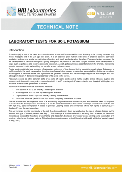 Soil Potassium - Hill Laboratories