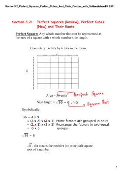Section 3.2: Perfect Squares