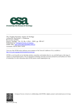 The Trophic-Dynamic Aspect of Ecology