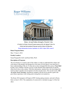 Art and Culture through a Traveler`s Eye Rome Program Dates