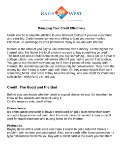 How To Manage Credit Effectively - Rails West Federal Credit Union