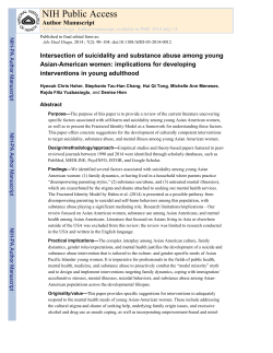 Intersection of suicidality and substance abuse among young Asian