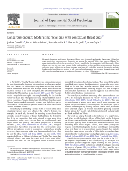 Dangerous enough: Moderating racial bias with contextual threat cues