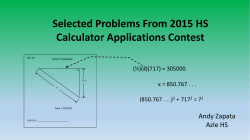 Selected Problems From 2015 HS Calculator Applications Contest