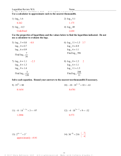 Common Log Review Worksheet