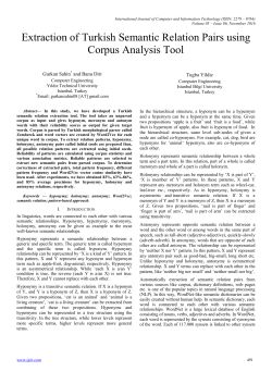 Extraction of Turkish Semantic Relation Pairs using Corpus