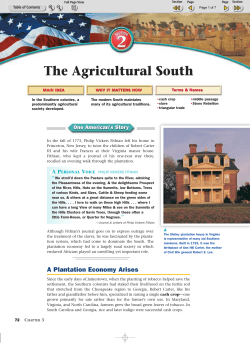 The Agricultural South - Caggia Social Studies