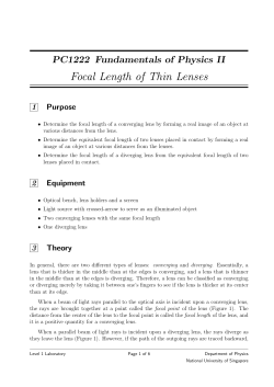 Focal Length of Thin Lenses
