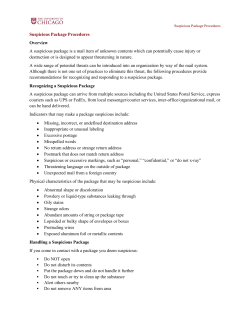 Suspicious Package Procedures Overview A