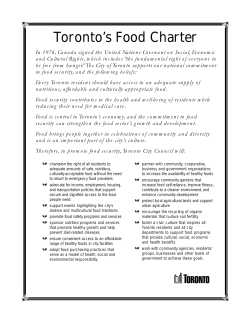Toronto`s Food Charter