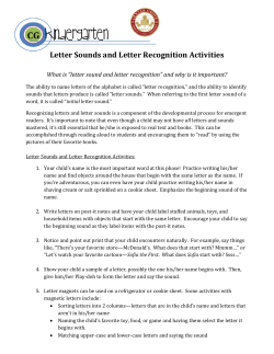 Letter Sounds and Letter Recognition Activities