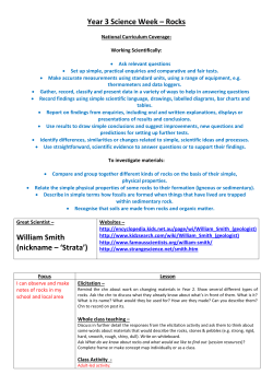 Science Week: Rocks - Tredworth Junior School