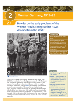 AQA Chapter 2 Weimar Germany 1919-1929