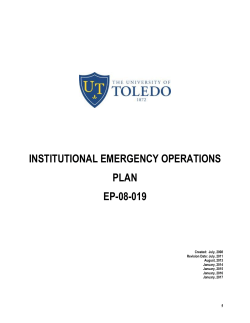 INSTITUTIONAL EMERGENCY OPERATIONS PLAN EP-08-019