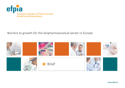 Presentation - Barriers to growth for the biopharmaceutical