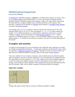 Introduction on Sequences - Harvard Mathematics Department