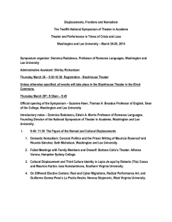 The Twelfth National Symposium of Theater in Academe 2015