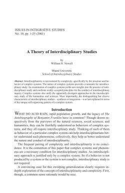 A Theory of Interdisciplinary Studies