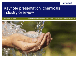 Keynote presentation: chemicals industry overview