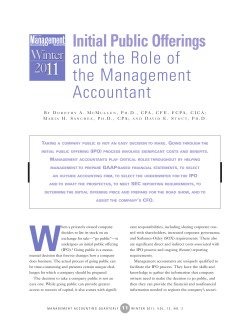 Initial Public Offerings and the Role of the Management