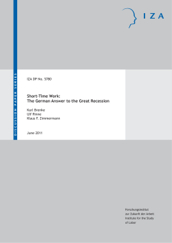 Short-Time Work: The German Answer to the Great Recession