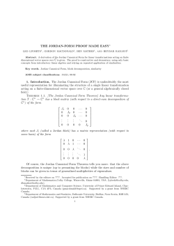 THE JORDAN-FORM PROOF MADE EASY&lowast; 1. Introduction. The