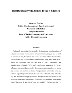 Intertextuality in James Joyce`s Ulysses
